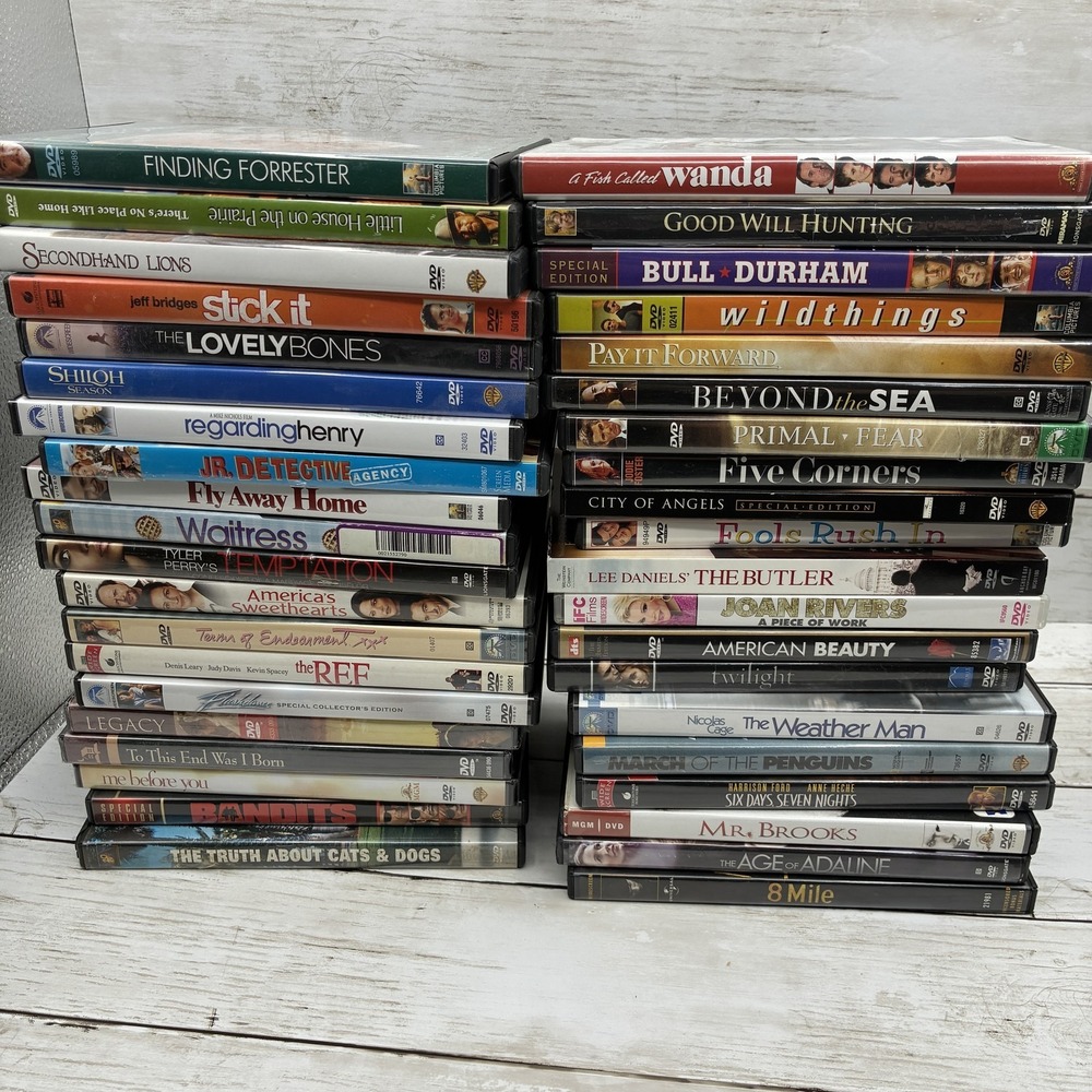 Large Lot of 40 DVD Movies Mixed Genres Drama Comedy Action Romance Thriller